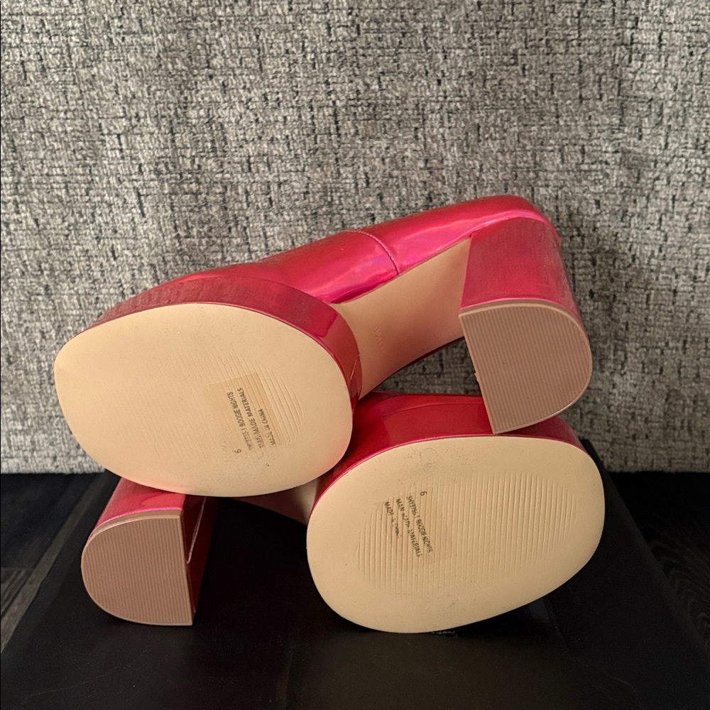 Lace Up Pink Platform Heels - Picture 5 of 5